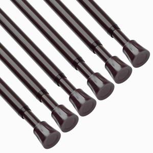 lot 15671 image: TYRON 6Pcs Spring Tension Curtain Rod 17 to 28 Inch, Bronze Adjustable Small Short Tension Rod No Drilling, Extendable Window Curtain Tension Rod Closet Tension Rod