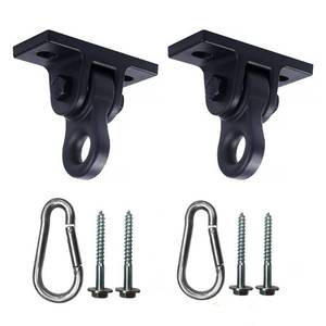 lot 15686 image: ABUSA Heavy Duty Black Swing Hangers Screws Bolts Included Over 5000 lb Capacity Playground Porch Yoga Seat Trapeze Wooden Sets Indoor Outdoor 2 Pack