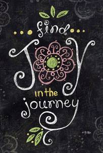 lot 16179 image: Toland Home Garden 109796 Joy In The Journey Chalkboard Joy Flag 28x40 Inch Double Sided Joy Garden Flag for Outdoor House Positive Flag Yard Decoration