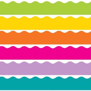 lot 16181 image: Containlol 118 Feet Bulletin Board Borders, Scalloped Classroom Borders Trim for Christmas Holiday Classroom Office Party Wall Decoration(Bright Color)