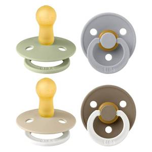 lot 16188 image: BIBS Colour Soother 4-Pack  BPA Free Dummy Pacifier  Round Nipple  Natural Rubber Latex  Made in Denmark  Size 6-18 Months  Vanilla Glow Mix