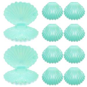 lot 16195 image: Gadpiparty 10pcs Green Sea Shells Candy Boxes Seashell Party Favor Containers Clam Treat Holders Plastic Chocolate Box for Wedding Birthday Shower Decorations Supplies