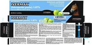 lot 16201 image: First Companion Ivermax (Ivermectin) Equine Paste 6.08 Gram 1 Pack, Blue