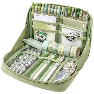 lot 16209 image: UIVXXUD Kawaii Cute Aesthetic Pencil Case - Large Capacity Canvas Pen Pouch Bag (Green)