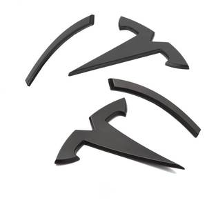 lot 16216 image: Nanaholy Model Y Accessories for Tesla Emblem Sticker 2PCSSet 2024 2023 2022 2021 2020 Logo Decal (Black)