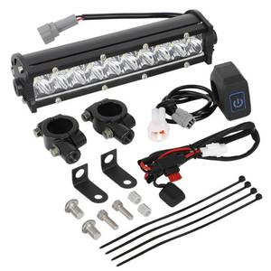 lot 16219 image: AUTOVIC Off Road Light Bar, Universal 60W Motocross Light Bar Kit with Mounting Brackets and Switch for CRF250F CRF110 TTR110 YZF450 Fits Most Motorcycle 78 Handlebars