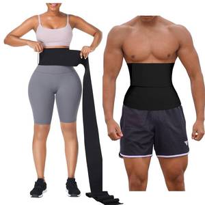 lot 16222 image: FeelinGirl Waist Trainer for Women Men Waist Trainer Lower Belly Fat Waist Wrap Waist Belt Bandage -Black-3Meters