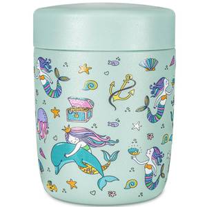 lot 16227 image: Charcy 9oz Stainless Steel Vacuum Insulated Kids Food Jar - Soup Thermo for Hot & Cold Food - Blue Mermaid