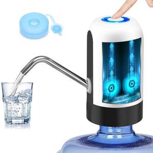 lot 16230 image: Water Bottle Pump 5 Gallon Water Bottle Dispenser USB Charging Automatic Drinking Water Pump Portable Electric Water Dispenser Water Bottle Switch (White)