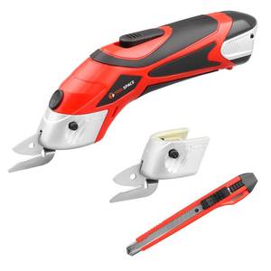 lot 16232 image: BLACKCUBE 4V Cordless Electric Scissors with Two Cutter Blades, Electric Shears Tool for Sewing, Cutting Fabric Cardboard Carpet Leather 4V Lithium-Ion Rechargeable Battery