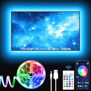 lot 16234 image: GIPOYENT TV LED Lights, 13.1Ft TV LED Lights for 40-65 Inch, LED TV Behind with Bluetooth Function - RGB Color Changing Light Strip for Home Theater(13.1ft)