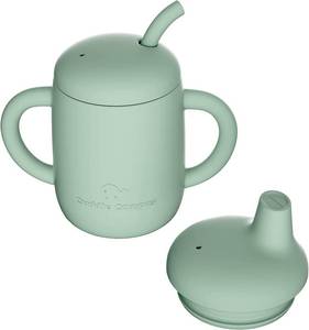 lot 16241 image: Cuddle Campus Sippy Cups 7OZ, 4 in 1 Baby Cups, Shatterproof Silicone Straw Cup,Open Cup for 6M, 6M,6-12 Months,11 Year Old Baby,Toddler