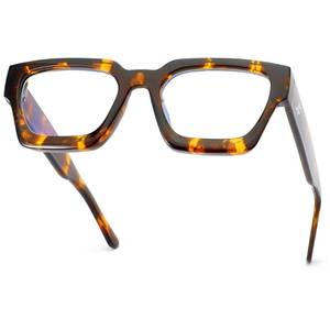 lot 16248 image: JFXQDR Blue Light Blocking Glasses for Women Men, Trendy Thick Frame Eyeglasses Anti Eyestrain & UV Glare RF6210 (Coco Tortoise)