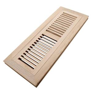 lot 16254 image: SANYCASA White Oak Wood Floor Register 4x14 Inch with Metal Damper Wooden Flush Mount Floor Vent Unfinished