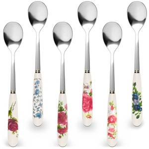 lot 16266 image: 6 Pcs Coffee Spoons Stainless Steel - Tea Spoons for Tea Party Set Small Spoons for Tea Cups Cute Spoons Small Teaspoons Espresso Spoons for Hot Tea - Dessert Spoons Small Spoon Set Tea Party Spoons