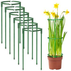 lot 16278 image: 12Packs Plant Support Stakes Half Round Plant Stakes for Indoor Plants, Stackable 3 Tier Garden Flower Support, Plant Cages for Tomato,Monstera, Peony, Hydrangea, Climbing Plants