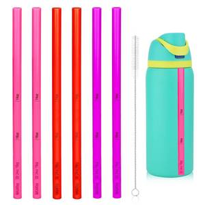 lot 16281 image: 6pcs Straw Replacement for Owala FreeSip Water Bottle 24oz 32 oz, Reusable Plastic Tumbler Straws for 141619243240oz with Brush Scale Stainless Steel Bottle Accessories Parts3 Colors
