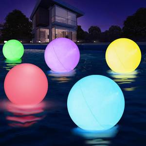 lot 16286 image: LED Large Floating Pool Ball - 16 Inflatable Solar Beach Ball Pool Toys for Adults and Kids with Remote Control 16 Colors Lights and 4 Modes Outdoor Solar Power Pool Party Decorations(2 Pcs)