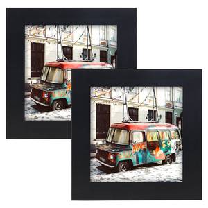 lot 16295 image: Picture Frames 4x4 Black Nature Solid Wood 2 Pack for Wall Mount and Tabletop Display