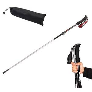 lot 16324 image: Ultra Light Trekking Hiking Poles Aluminum Alloy Collapsible Outdoor Walking Sticks, Alpenstock for Hiking, Camping, Mountaining, Backpacking (Black)