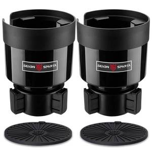 lot 16326 image: Seven Sparta 2 Pack Car Cup Holder Expander with Adjustable Base, Compatible with Hydro Flasks 3240 Ounce, Compatible with Yeti Ramblers 202630 Ounce, Other Bottles in 3.4-3.8 (Black)