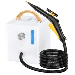 lot 16344 image: Profon Steam Cleaner with Trigger Control, High Pressure Handheld Steamer for Cleaning Bathroom, Kitchen, Car, Furniture, Grout,Multi-Surface Tools Included to Remove Dirt, Grime, Grease, and More - Retail $108.61