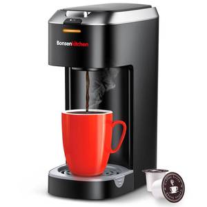lot 16347 image: Bonsenkitchen Single Serve Coffee Maker, Coffee Brewer for K Cup Capsule, Fast Brewing Coffee Machine, 6 to 12oz Brew Sizes, Space Saving Design