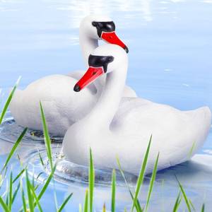 lot 16348 image: 2 Pieces Swan Decoy Pond Bird Deterrent Decoration Goose Decoys Hunting Floating Decoys Garden Pond Decoration for Fields or Float on The Water Pool, Garden and Patio Accessories (White)
