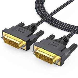 lot 16373 image: DVI Cable 6ft, Single Link DVI to DVI-DDVI-I Cord Male to Male for Monitor Computer PC Desktop Projector Display and More