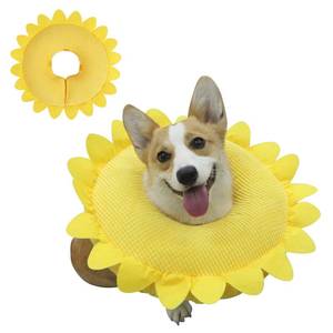 lot 16383 image: IEUUMLER Inflatable Recovery Dog Collar, Protective Donut Cone, Adjustable Soft Collar for Dog and Cat After Surgery Prevent from Biting & Scratching EU002 (XL (Neck18-23), Sunflower)