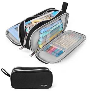 lot 16385 image: Toypocket Capacity Pencil Case Storage Bag Pen Pocket Zipper Canvas Storage Bag Learning Office Stationery Pencil BoxBlack