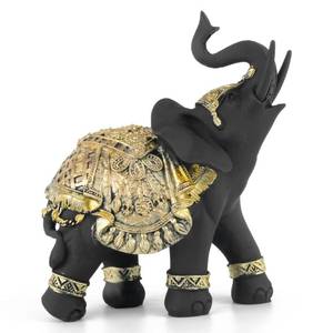lot 16387 image: TRANSGOOD Lucky Elephant Statue Figurine Feng Shui Elephant Decoration for Home 5.5 Inch Small Home Decoration Wealth Elephant Feng Shui Decor(Black)
