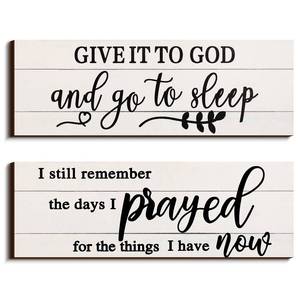 lot 16408 image: Maitys I Still Remember the Days I Prayed Hanging Wall Decor Give It To God Wood Home Decor Go To Sleep Bedroom Decor Wooden Letters Bedroom Wall Hanging Sign for Farmhouse Living Room Home Decor