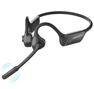 lot 16936 image: MONODEAL Bone Conduction Headphones with Mic,Open Ear Headphones Wireless Bluetooth 5.1Mute FunctionMulti-Point Capable,Air Conduction Headphones with Noise Canceling Mic,for Driving Home Office
