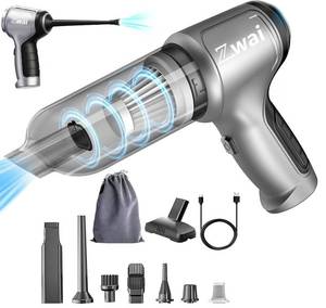 lot 16968 image: ZWai Cordless Car Vacuum Cleaner,15000PA High Suction Handheld Vacuum Cleaner, 3 in 1 Mini Wireless Air Duster Blower with Brushless Motor,Portable Vacuum Cleaner for Car, Office and Home Cleaning