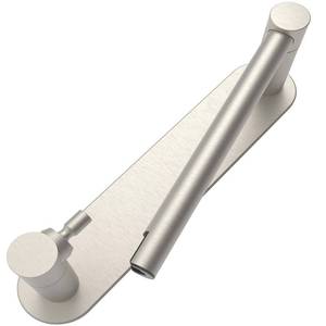lot 16974 image: WZRUA Adhesive Toilet Paper Holder Brushed Nickel Bathroom Double Post Pivoting Toilet Tissue Holder Roll Holder Stick On No Drilling Stainless Steel and Zinc Alloy