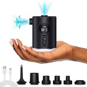 lot 16978 image: VVM Air Pump, 9-Color LED Lantern, USB Rechargeable 2600mAh Battery, Portable Air Pump Quick InflateDeflate with 3 Power Levels, Mini Pump with LED Display for Air Mattresses,Pool Floats and More