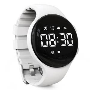 lot 16984 image: synwee Kids Led Pedometer Watch, Digital Steps Tracker, Non-Bluetooth, Vibrating Alarm Clock, Stopwatch, Great Gift for Children Teens Girls Boys (White)