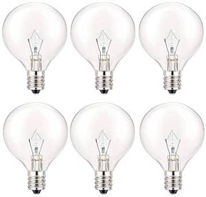 lot 16988 image: SerBion 25 Watt Wax Warmer Bulbs, Light Bulbs for Full Size Scentsy Warmer, 6 Packs E12 Base Type G Bulb, Dimmable, Warm White, 120V G16 12 Bulbs for Candle Lamp