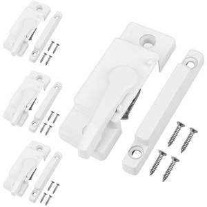 lot 16991 image: Window Sash Locks, 4 Pack Window Latches Replacement Sash Locks White Screw Hole Spacing 14mm0.5in Fits Vinyl Single or Double and Vertical or Horizontal Sliding Windows for Anti-Theft