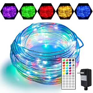 lot 16992 image: 66FT Ultra-Thin LED Rope Lights for Outside, 18 Color ChangingWarm White String Lights, 200 LED Permanent Outdoor Christmas Lights Waterproof Fairy Lights Plug in for Indoor Bedroom House Decor