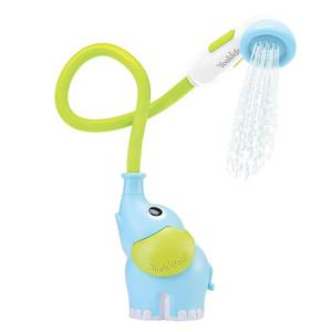 lot 16996 image: Yookidoo Baby Bath Shower Head - Elephant Water Pump with Trunk Spout Rinser - Control Water Flow from 2 Elephant Trunk Knobs for Maximum Fun in Tub or Sink for Newborn Babies