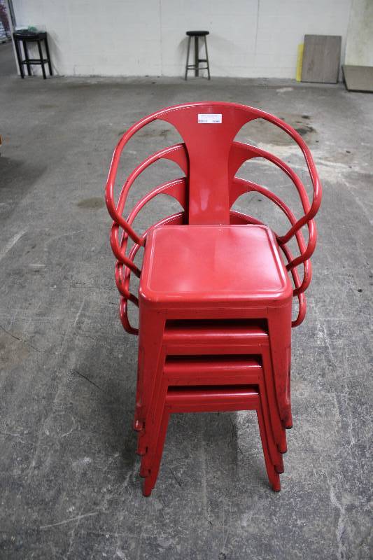 lot 3696 image: Metal Stackable Patio Chairs - 4