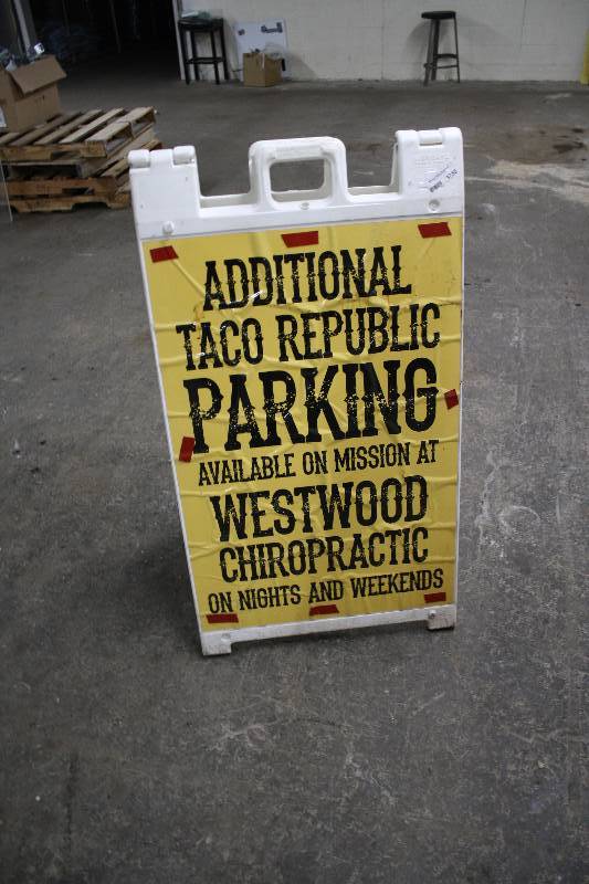 lot 3755 image: Plastic A Frame Sidewalk Sign