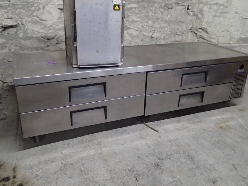 lot 3888 image: True 96in Refrigerated 4 Drawer Equipment Stand