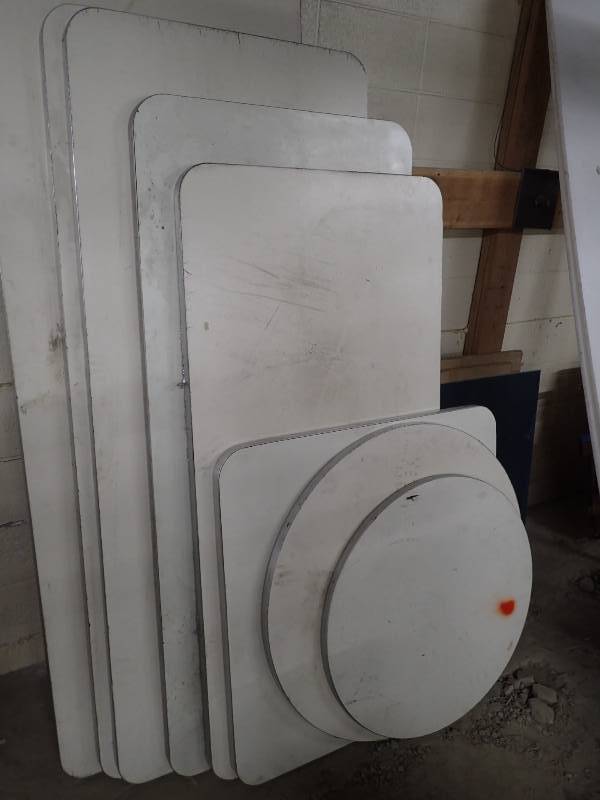 lot 3897 image: Large Lot of Matching Style Table Tops