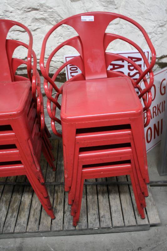 lot 3699 image: Metal Stackable Patio Chairs - 4