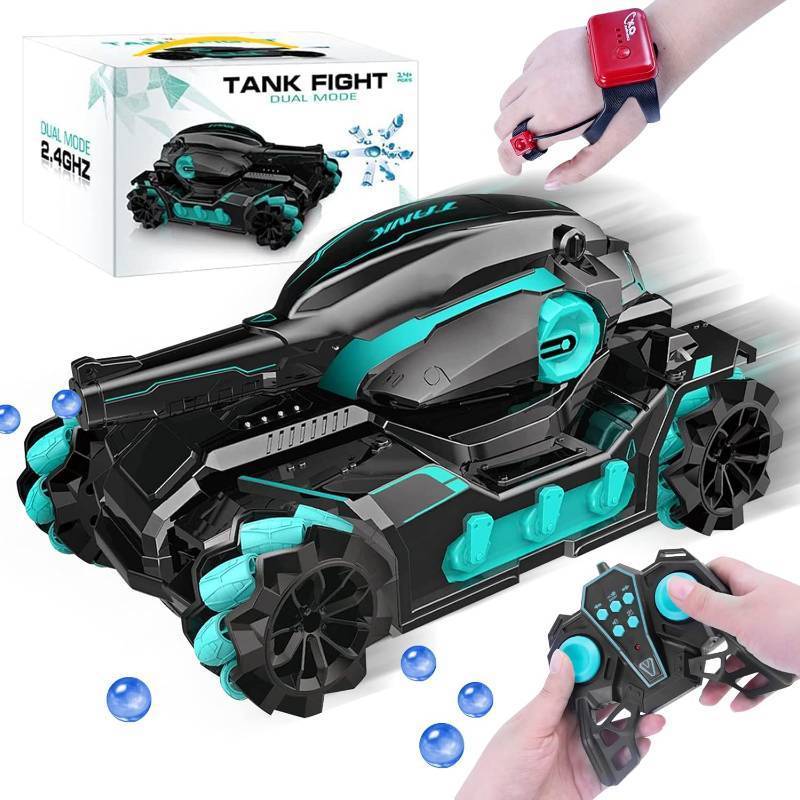 lot 1172 image: PengBirdDa 116 RC Car Tank That Shoots Water Bombs Remote Control Rechargeable Battery Auto Car Toy for Kids 4WD Battle Stunt Car, Cool Birthday for Boy Girl 418 Years Old (Black) - Retail $33.11