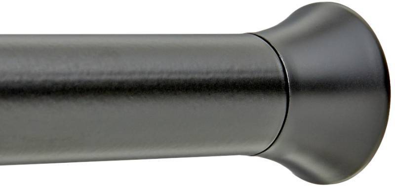 lot 1199 image: Adjustable Tension Curtain Rod, 47-56 Width - Black, Classic Finial Retail $18.81