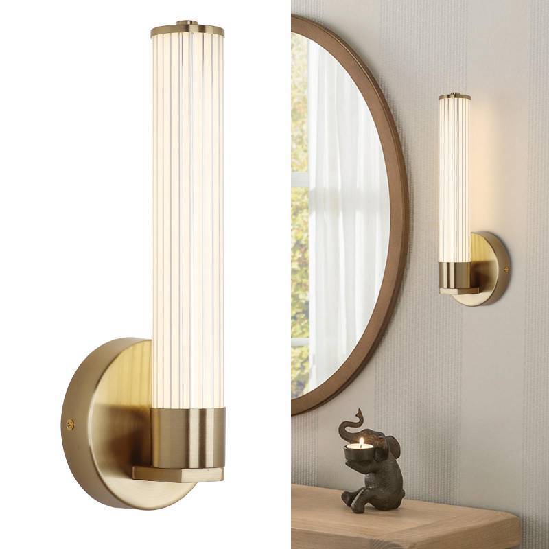 lot 1245 image: LED Wall Sconce,Modern Sconces Wall Lighting,Gold Bathroom Wall Light,Down Vanity Lights Fixtures Retail $9.99